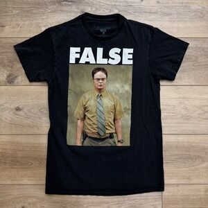 The Office Dwight Schrute False Graphic T-Shirt Black‎ Small Ripple Junction